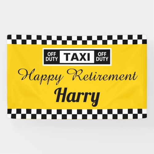 Taxi Driver Happy Retirement Party Banner