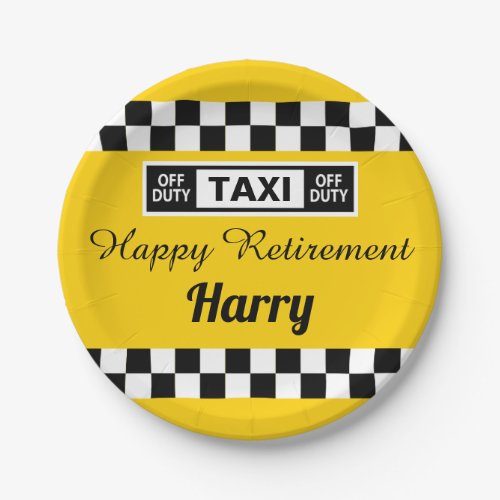 Taxi Driver Off Duty Retirement Party Paper Plates