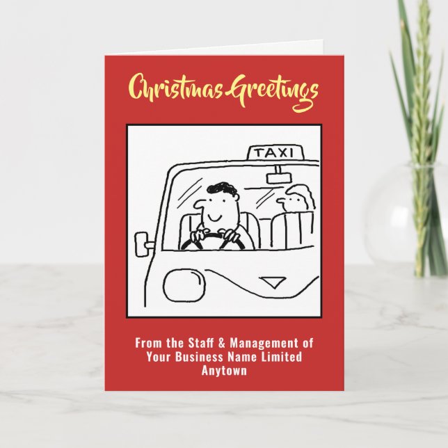 Taxi Driver or Private Hire Christmas Card (Front)