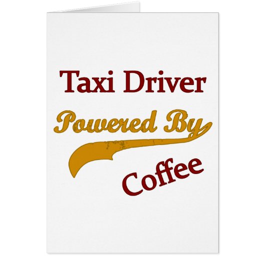 Taxi Driver Powered By Coffee Cards (Front)