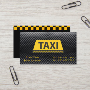 Taxi Driver Professional Black & Yellow Auto  Business Card