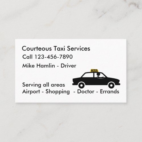 Taxi Driver Simple Business Cards