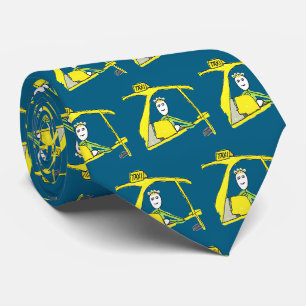 Taxi Driver Stickman Neck Tie