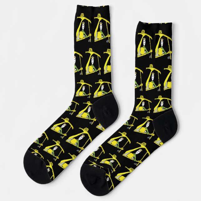 Taxi Driver Stickman Socks (Left)
