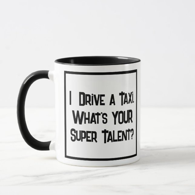 Taxi Driver Super Talent. Two Tone Coffee Mug (Left)