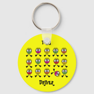 Taxi Driver - Swimming Parent - Bright Yellow Keychain