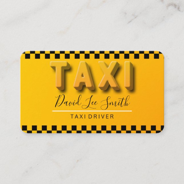Taxi Driver Visitor Card / Cab Service (Front)