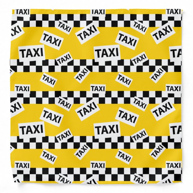 Taxi Driver Yellow Cab Patterned Bandana (Front)