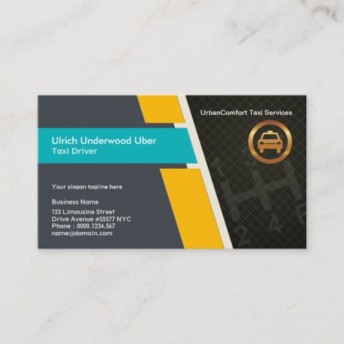 Taxi Drivers Gear Shift Simple Creative Taxi Cab Business Card