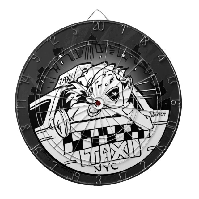 Taxi Girl Dartboard With Darts (Front)