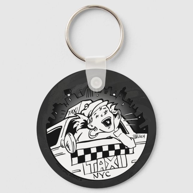 Taxi Girl Keychain (Front)