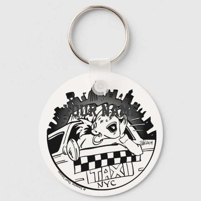 Taxi Girl Keychain (Front)