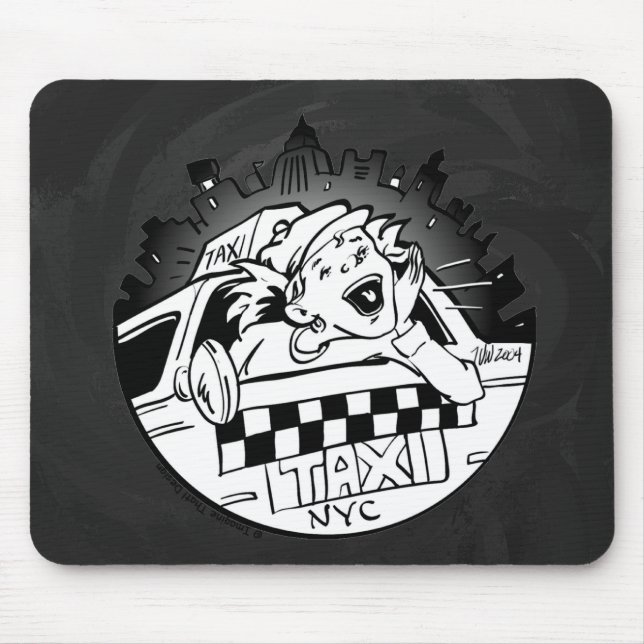Taxi Girl Mouse Pad (Front)