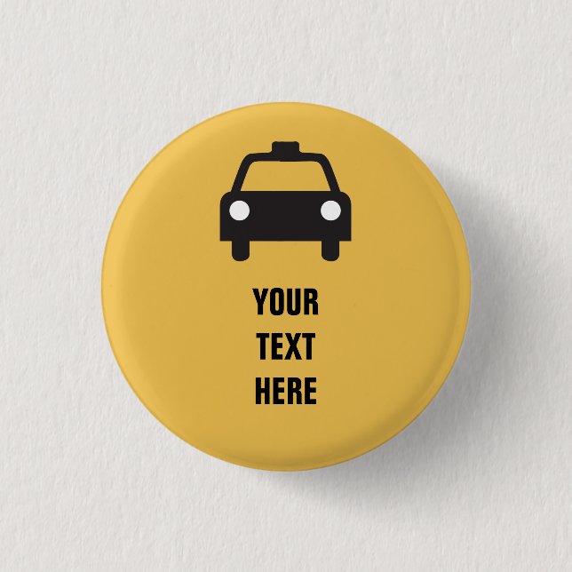 Taxi Icon with custom text Transportation Button (Front)