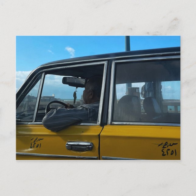 Taxi in Alexandria Postcard (Front)