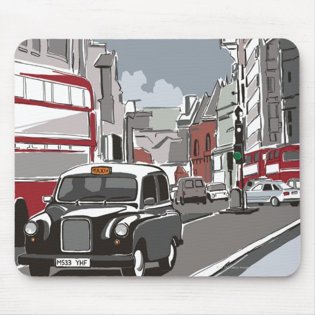 Taxi in London Mouse Pad (Front)