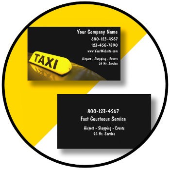 Taxi Light Modern Business Card by Luckyturtle at Zazzle