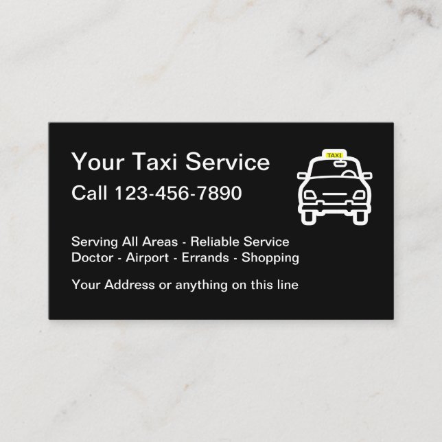 Taxi Light Public Transportation Business Card (Front)