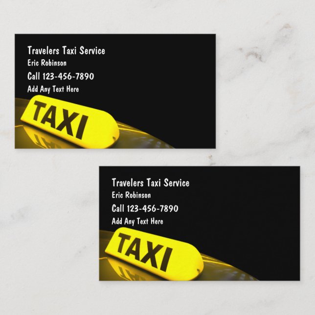 Taxi Light Transportation Business Cards (Front/Back)
