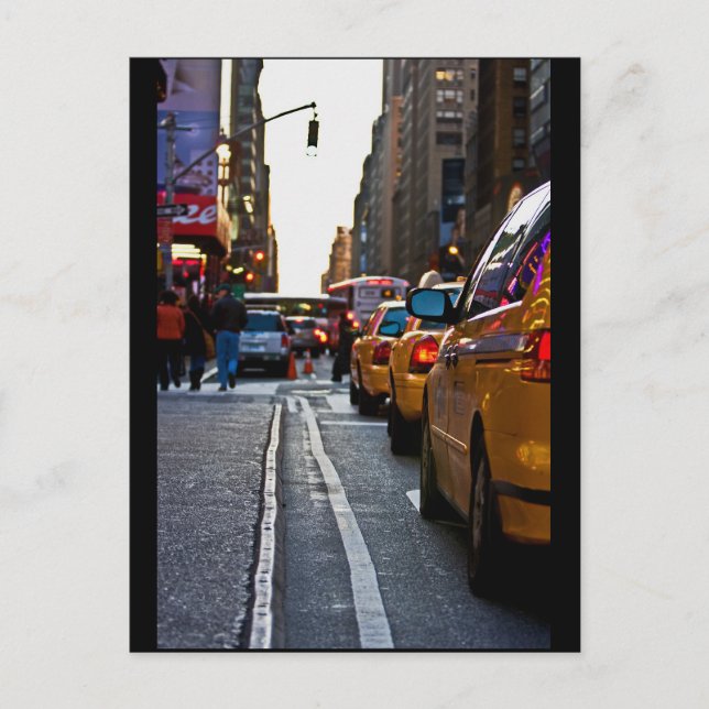 Taxi Line-up in NYC Postcard (Front)