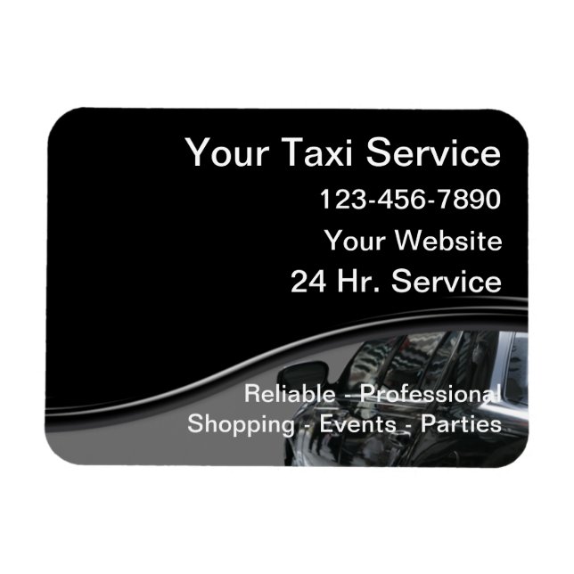 Taxi Magnetic Business Cards Magnet (Horizontal)