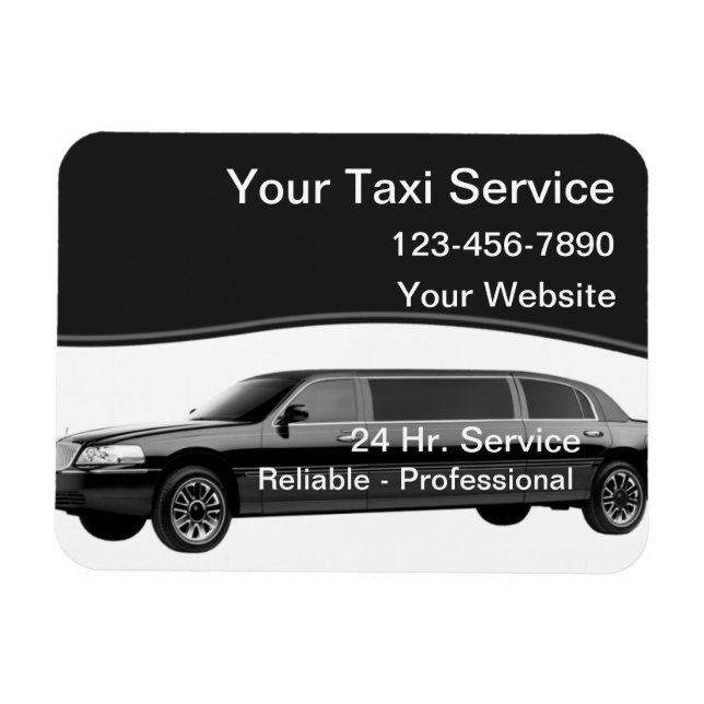 Taxi Magnetic Business Cards Magnet (Horizontal)