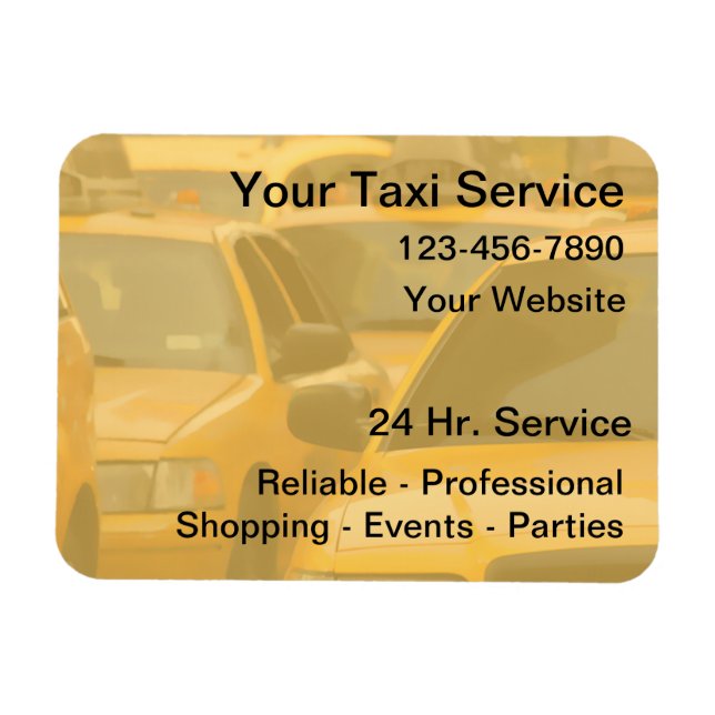 Taxi Magnetic Business Cards Magnet (Horizontal)