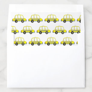 TAXI! New York City NYC Checkered Yellow Cab Envelope Liner