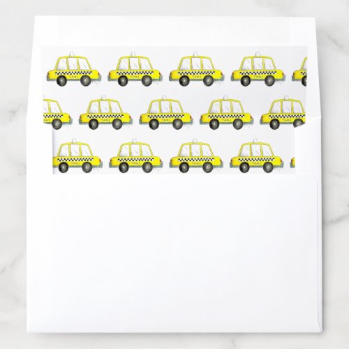 TAXI New York City NYC Checkered Yellow Cab Envelope Liner