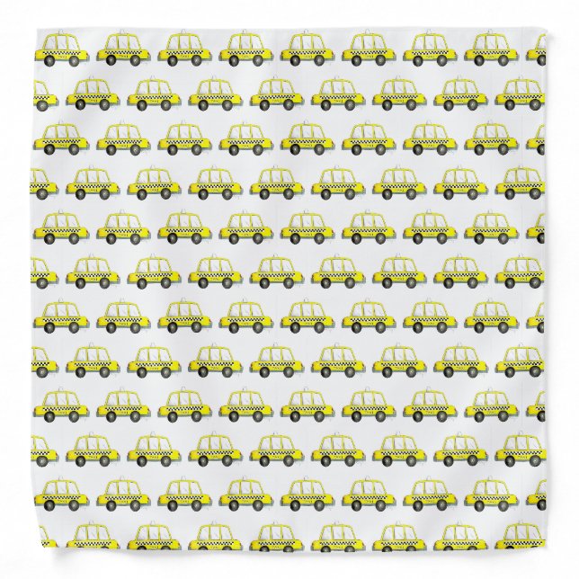 Taxi NYC Yellow New York City Checkered Cab Car Bandana (Front)