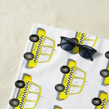 Taxi NYC Yellow New York City Checkered Cab Car Beach Towel Taxi NYC Yellow New York City Checkered Cab Car Beach Towel