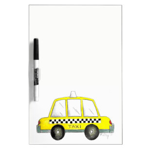 Taxi NYC Yellow New York City Checkered Cab Car Dry-Erase Board