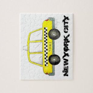 Taxi NYC Yellow New York City Checkered Cab Car Jigsaw Puzzle