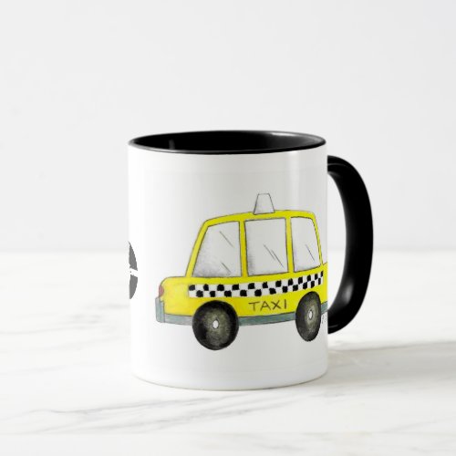 Taxi NYC Yellow New York City Checkered Cab Car Mug