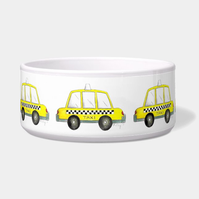 Taxi NYC Yellow New York City Checkered Cab Gift Bowl (Front)