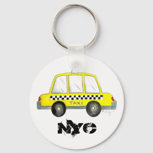 Taxi NYC Yellow New York City Checkered Cab Gift Keychain