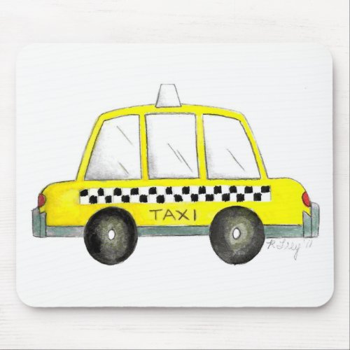 Taxi NYC Yellow New York City Checkered Cab Gift Mouse Pad