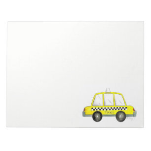 Taxi NYC Yellow New York City Checkered Cab Gift Notepad