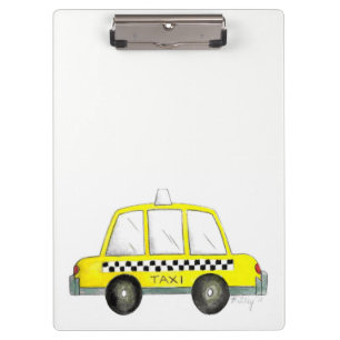 Taxi NYC Yellow New York City Checkered Cab Print Clipboard