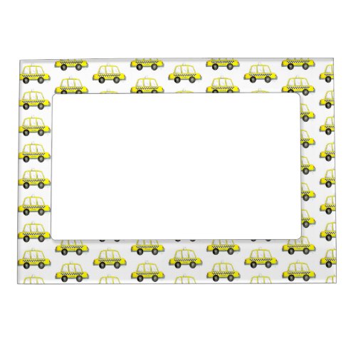 Taxi NYC Yellow New York City Checkered Cab Print Magnetic Picture Frame
