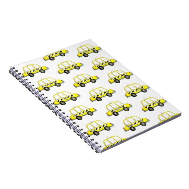 Taxi NYC Yellow New York City Checkered Cab Print Notebook (Right Side)