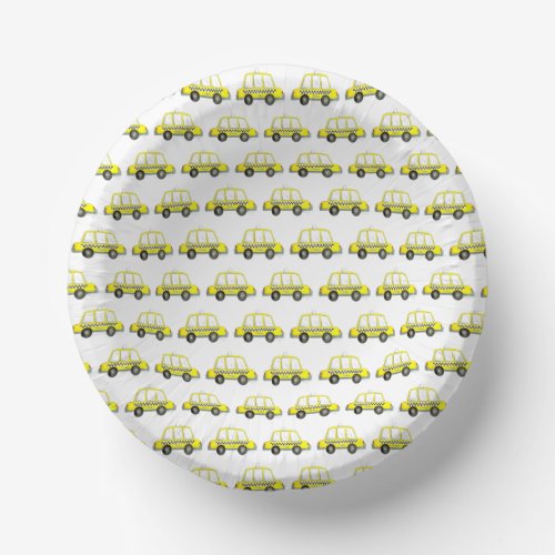 Taxi NYC Yellow New York City Checkered Cab Print Paper Bowls