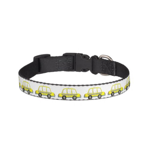 Taxi NYC Yellow New York City Checkered Cab Print Pet Collar