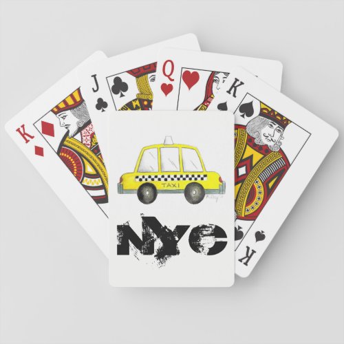 Taxi NYC Yellow New York City Checkered Cab Print Playing Cards