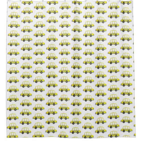 Taxi NYC Yellow New York City Checkered Cab Print Shower Curtain