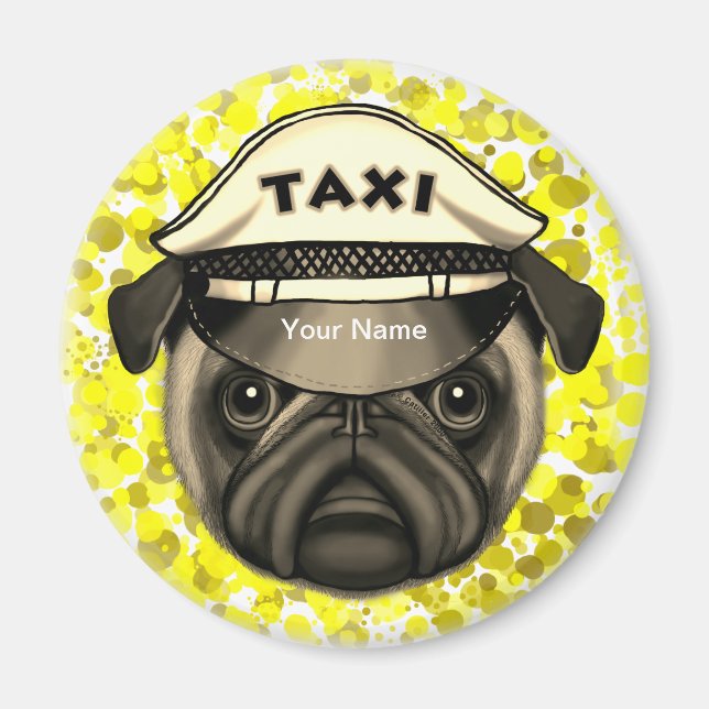 Taxi Pug  Magnet (Front)