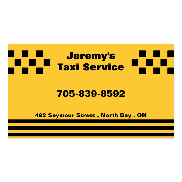 Taxi Service Business Card