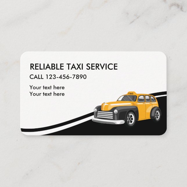 Taxi Service Business Cards (Front)