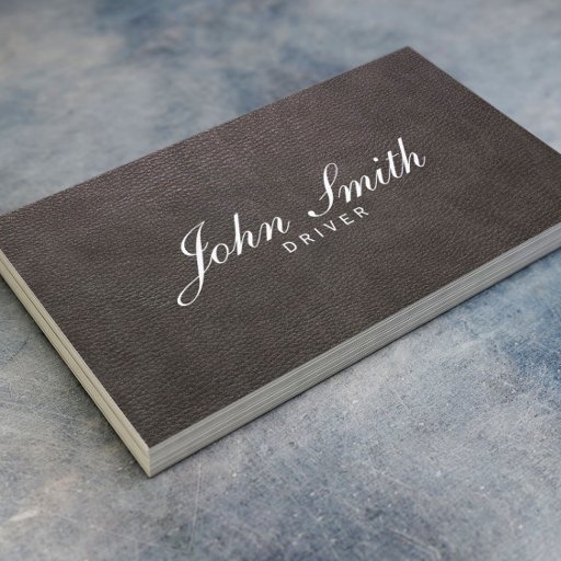 Customizable Classy Dark Leather Driver Business Card