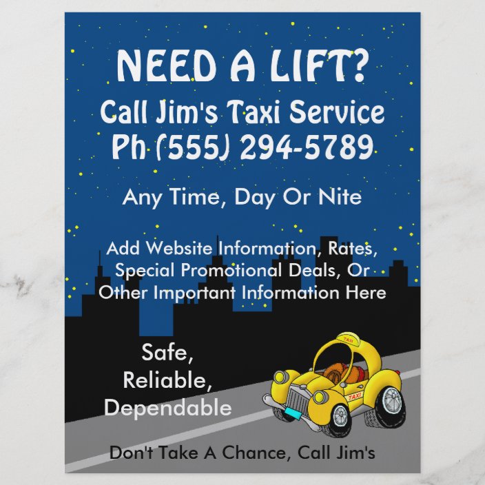 Taxi Service Flyer | Zazzle.com